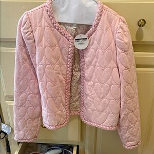 Karlie Pink Heart Pattern Women’s Puffer Jacket
